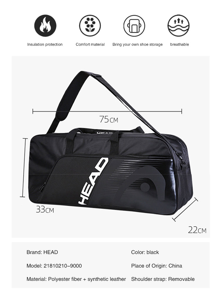đŸ HEAD Large Capacity Racquet Sport Bag | Fits 6 Rackets | Ideal for Tennis & Badminton