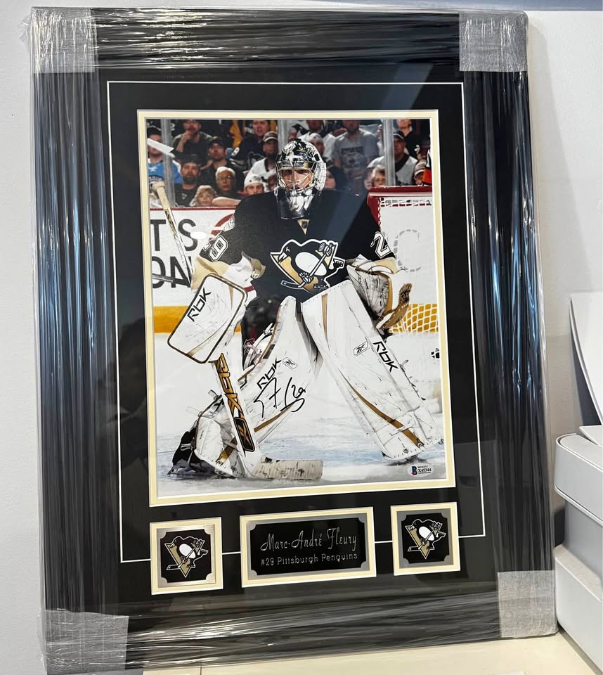 Marc-André Fleury Autographed 11x14 Framed Photo – Beckett Certified Penguins Collectible