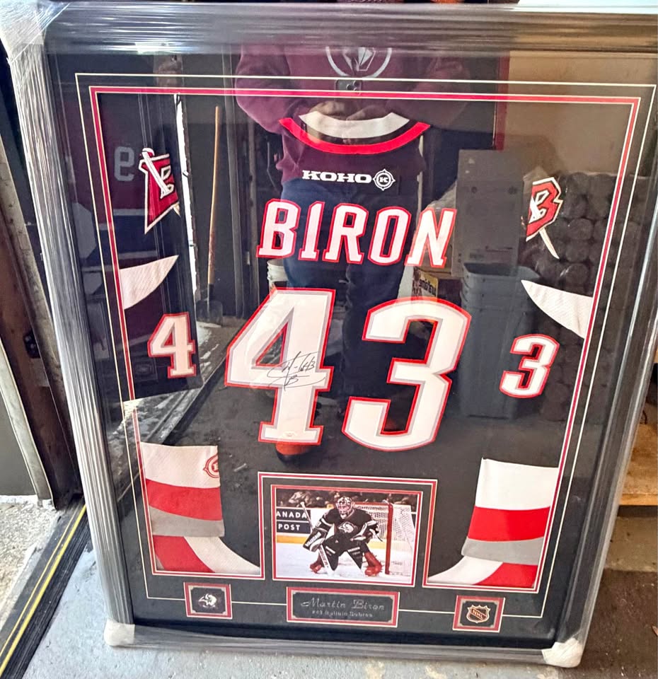Martin Biron Autographed Koho Goalie Jersey – JSA Certified Framed Collectible