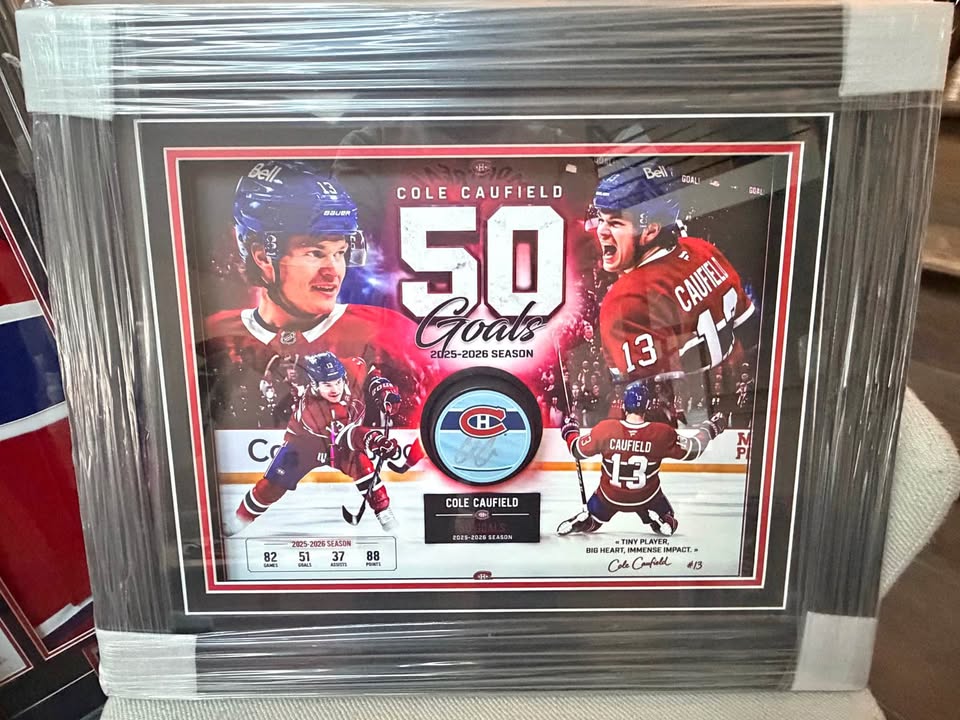 Cole Caufield Autographed Framed Puck Display – JSA Certified | Montreal Canadiens Collectible
