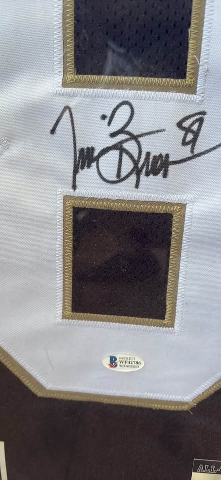 Tim Brown #81 Autographed Framed Jersey – Beckett Authenticated