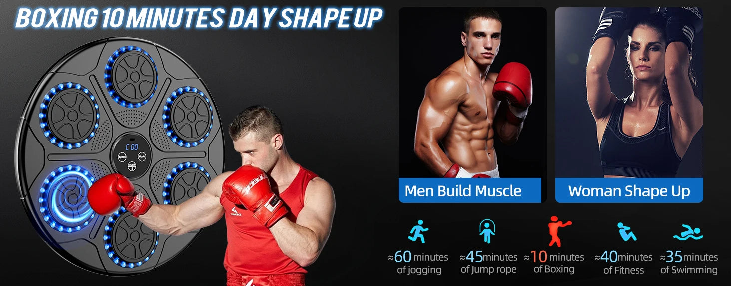 Smart Bluetooth Music Boxing Machine – Wall-Mounted Electronic Punching Trainer for Gym & Home