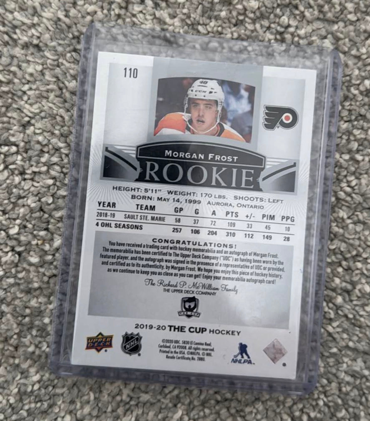 Morgan Frost rookies auto patch 195/249 