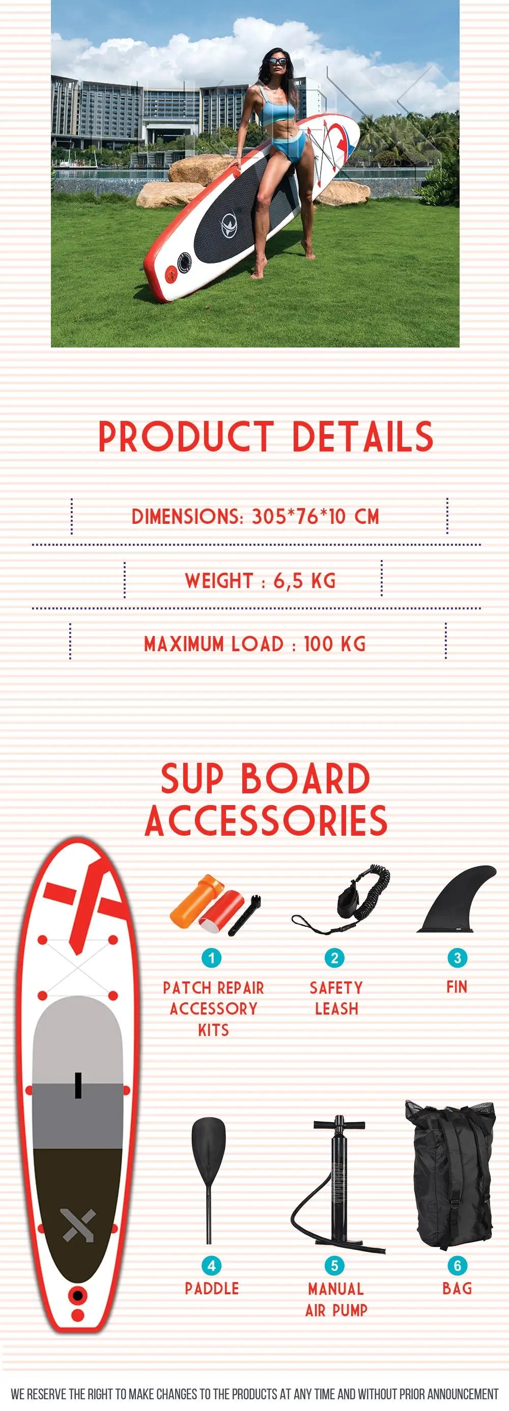 đââïž Inflatable SUP305 Stand Up Paddle Board | Non-Slip Surfboard for All Skill Levels | Includes Paddle, Fin, Waterproof Bag & Air Pump