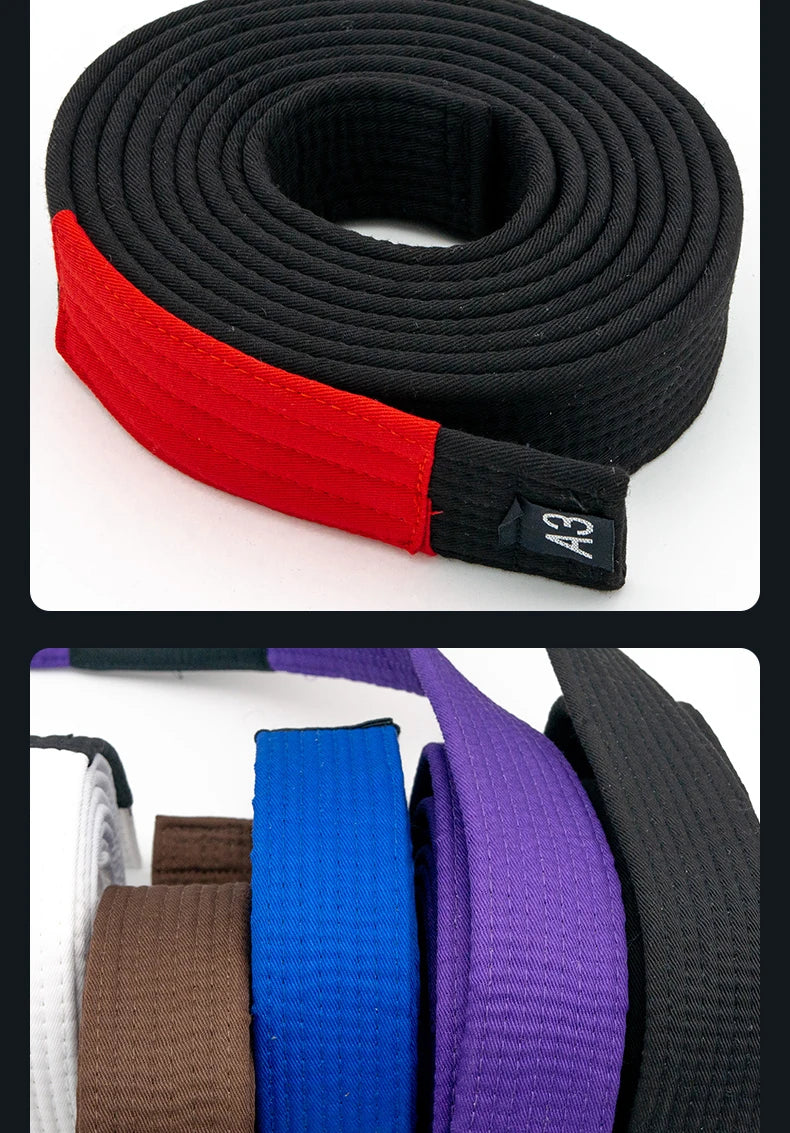 Brazilian Jiu-Jitsu (BJJ) Belts – 215cm-315cm | A0-A4 | Black, Brown, Purple, Blue, White | Free Name Embroider