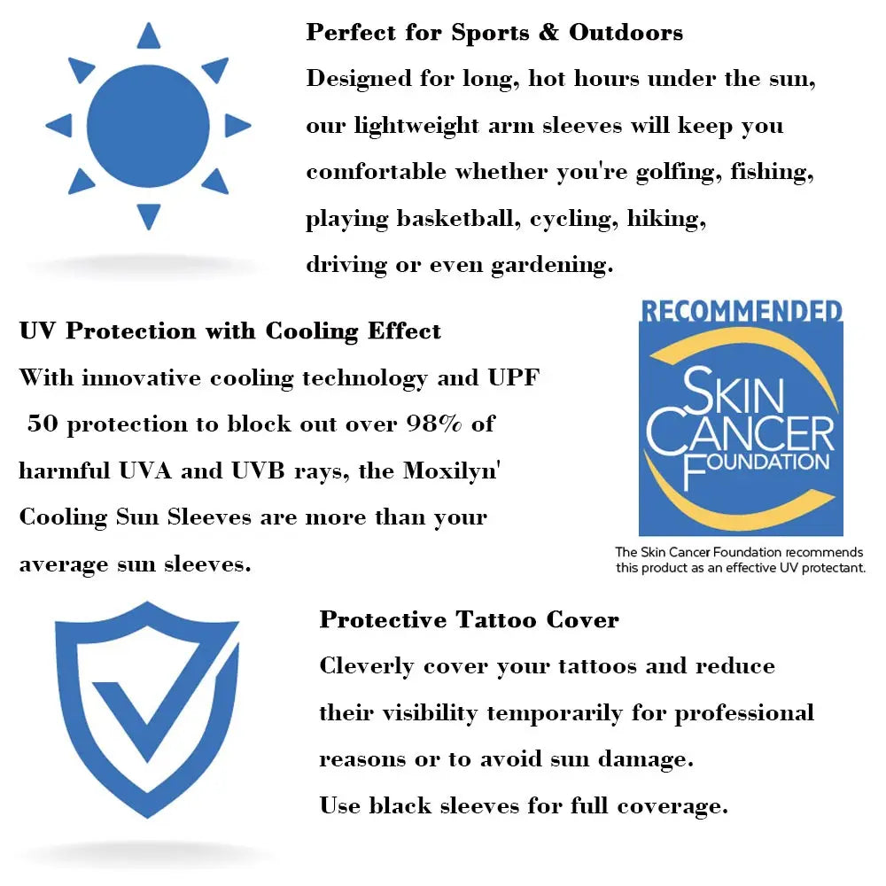 UV Sun Protection Arm Sleeves for Men & Women Sports