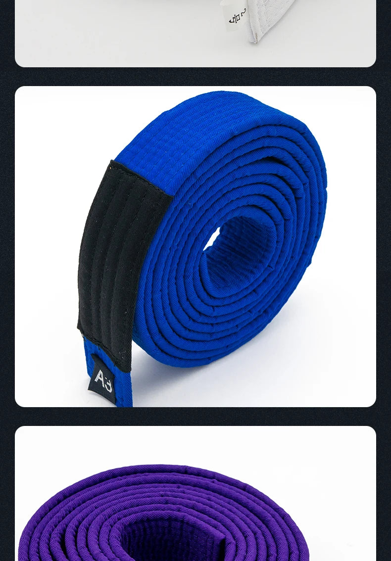 Brazilian Jiu-Jitsu (BJJ) Belts – 215cm-315cm | A0-A4 | Black, Brown, Purple, Blue, White | Free Name Embroider