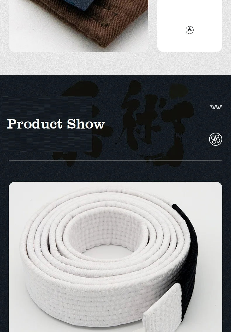 Brazilian Jiu-Jitsu (BJJ) Belts – 215cm-315cm | A0-A4 | Black, Brown, Purple, Blue, White | Free Name Embroider