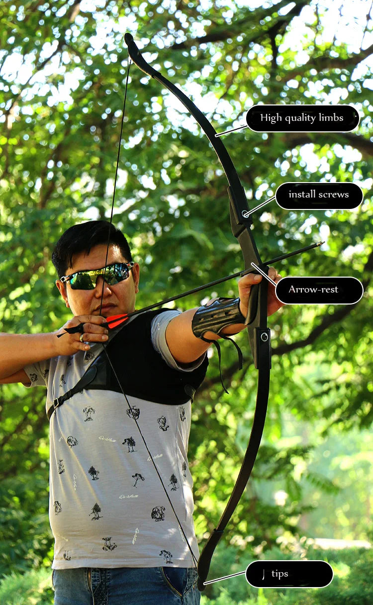 đč Toparchery 20-40lbs Takedown Recurve Bow | 57" Archery Set for Hunting | Left & Right Hand Black Hunting Bow