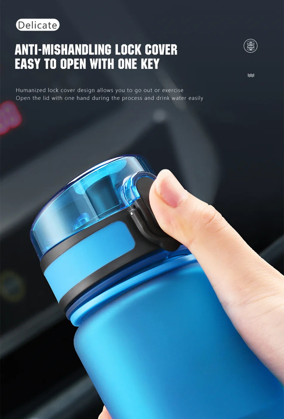 BPA-Free Sports Water Bottle | 500ml Tritan Frosted Plastic | Leakproof with Shaker & Tea Filter | Perfect for Gym & Travel