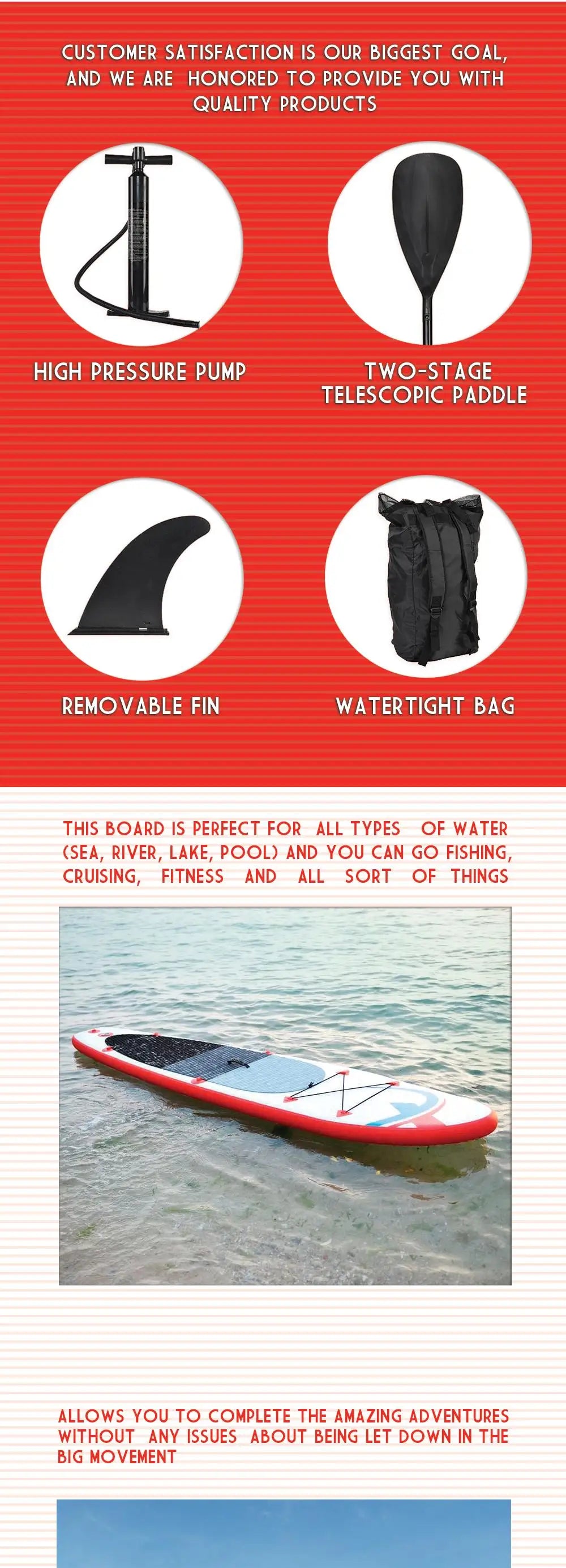 đââïž Inflatable SUP305 Stand Up Paddle Board | Non-Slip Surfboard for All Skill Levels | Includes Paddle, Fin, Waterproof Bag & Air Pump