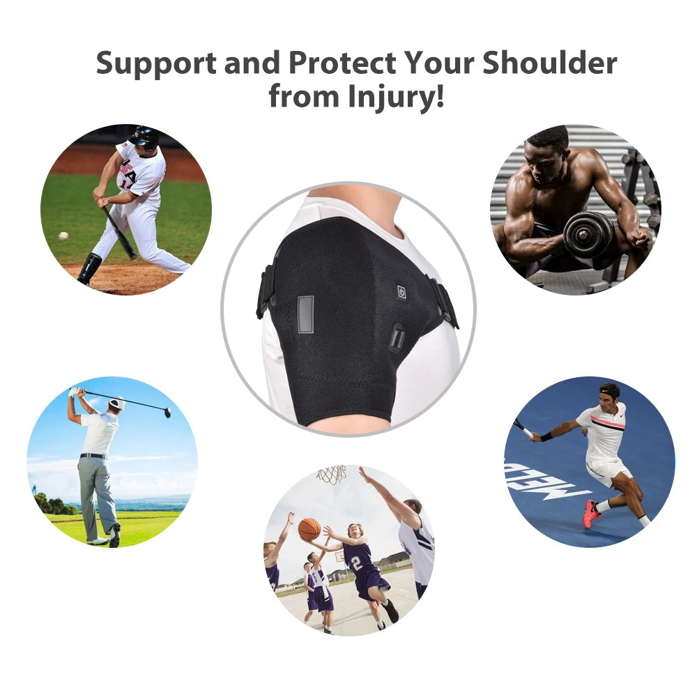 đ Heat Therapy Shoulder Brace â Adjustable Heating Pad for Frozen Shoulder, Bursitis, Tendinitis & Strain | Hot & Cold Support Wrap đ„âïž