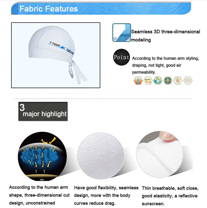 🚴♂️ X-Tiger 100% Polyester Cycling Headwear | Quick-Dry & Breathable MTB Summer Bike Cap Scarf