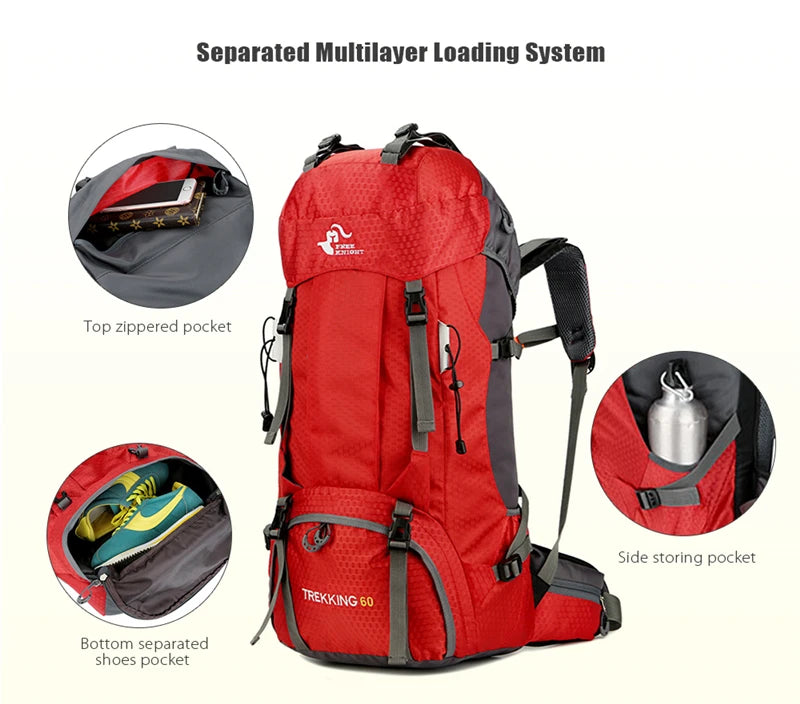 đ Multi-Purpose Outdoor Travel Backpack | 60L Big Capacity Rucksack | Ideal for Climbing, Hiking & Camping