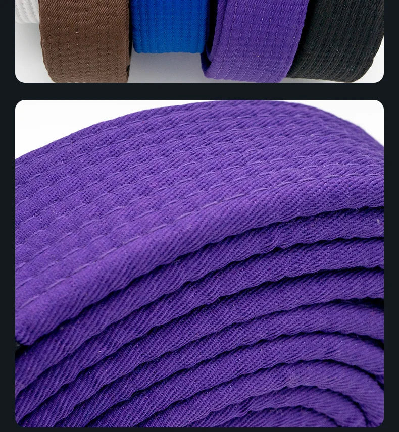 Brazilian Jiu-Jitsu (BJJ) Belts – 215cm-315cm | A0-A4 | Black, Brown, Purple, Blue, White | Free Name Embroider