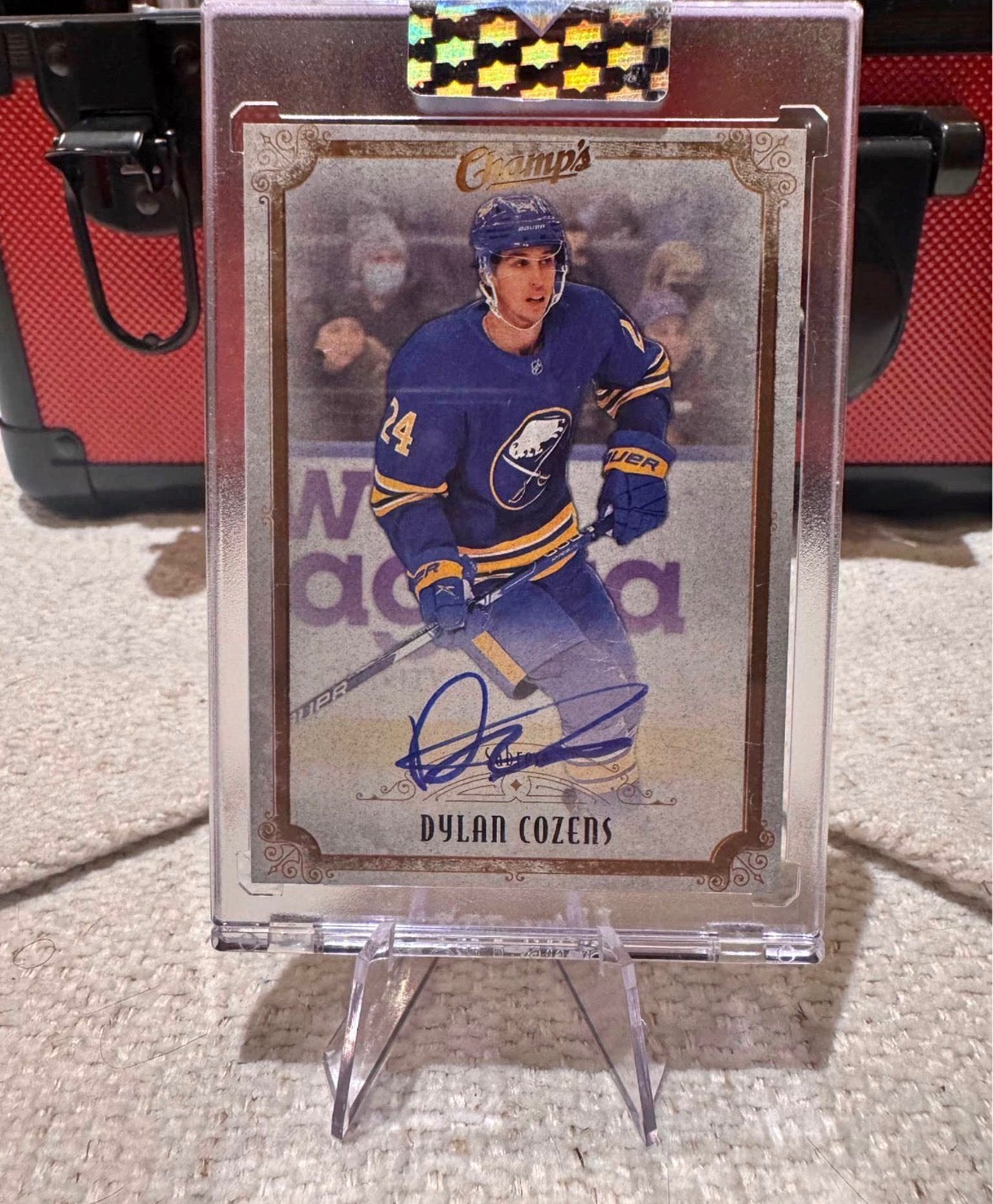 Dylan Cozens 2021-22 Clear Cut Champs Auto – Buffalo Sabres Signed Card