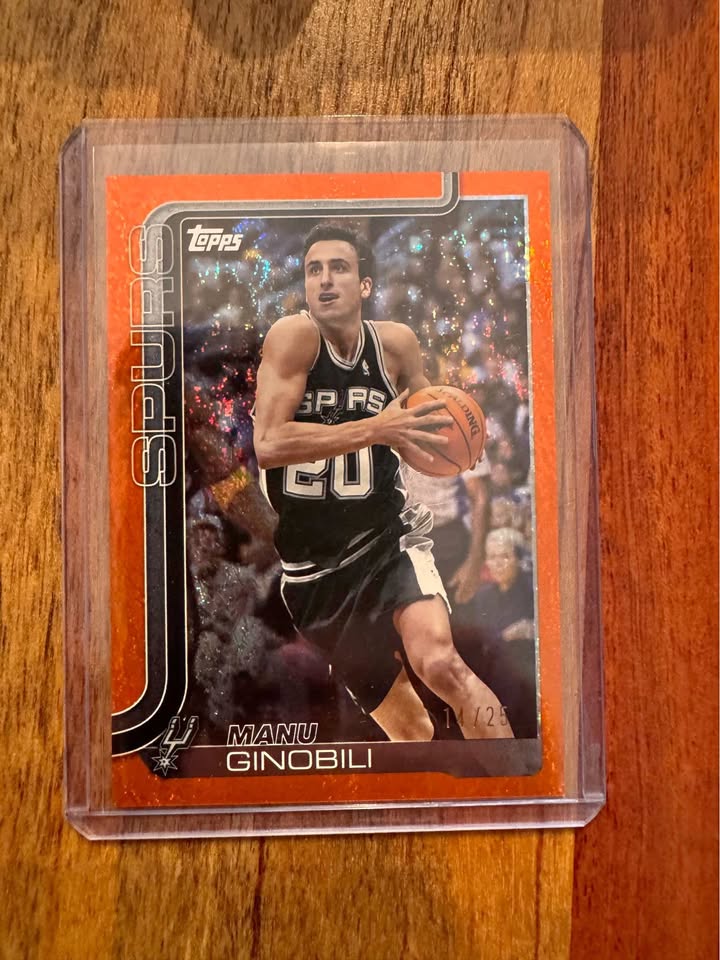 Manu Ginóbili Orange Parallel /25 Topps – Limited Edition Spurs Legend