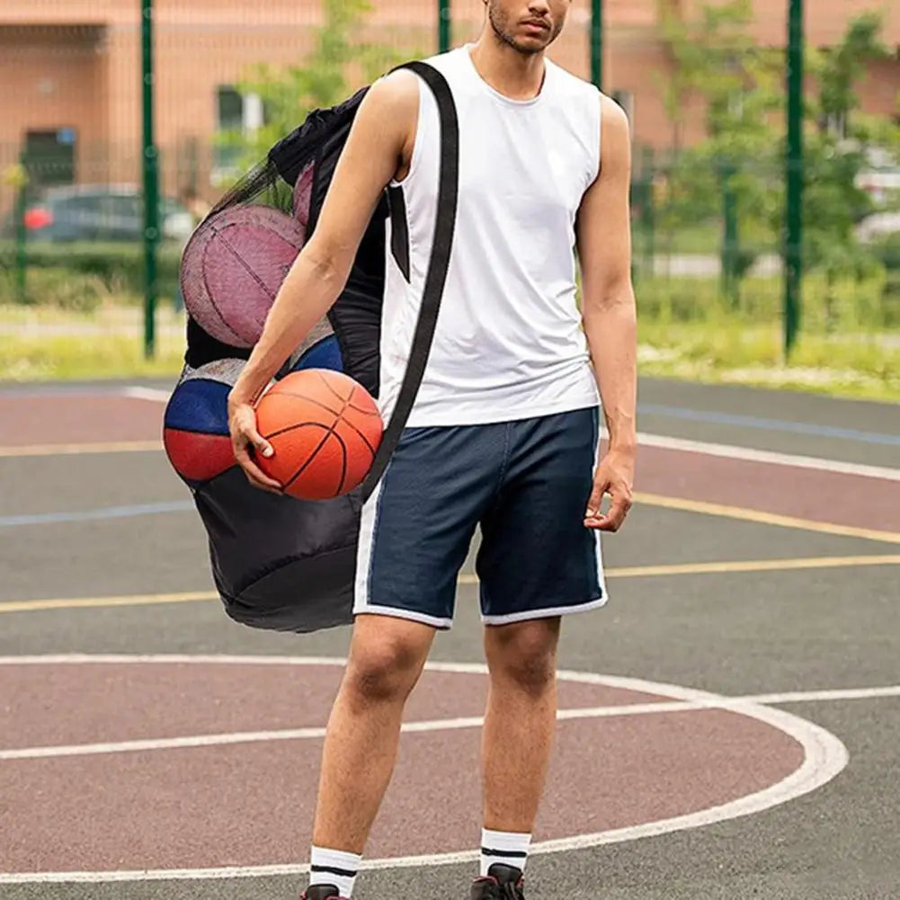 đ Drawstring Sports Ball Bag â Mesh Backpack for Football, Basketball, Soccer, Volleyball & Swimming Gear | Durable Ball Storage đ