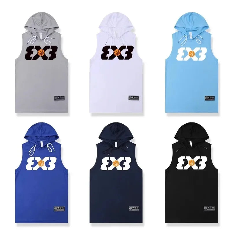 đ Men's Hooded Basketball Vest | Quick-Drying Sleeveless Training T-Shirt