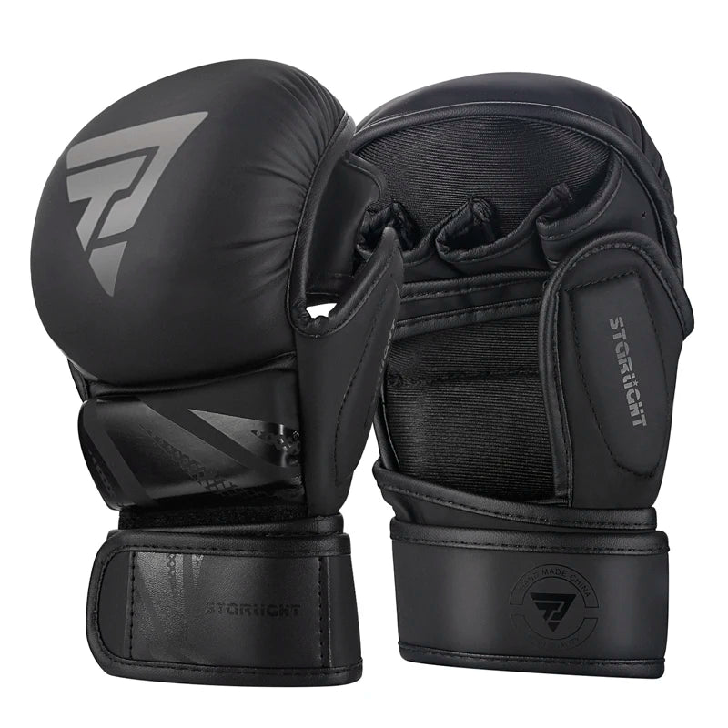 Half Finger Professional Boxing Gloves – PU Leather MMA, Karate, Muay Thai Training Gloves for Men