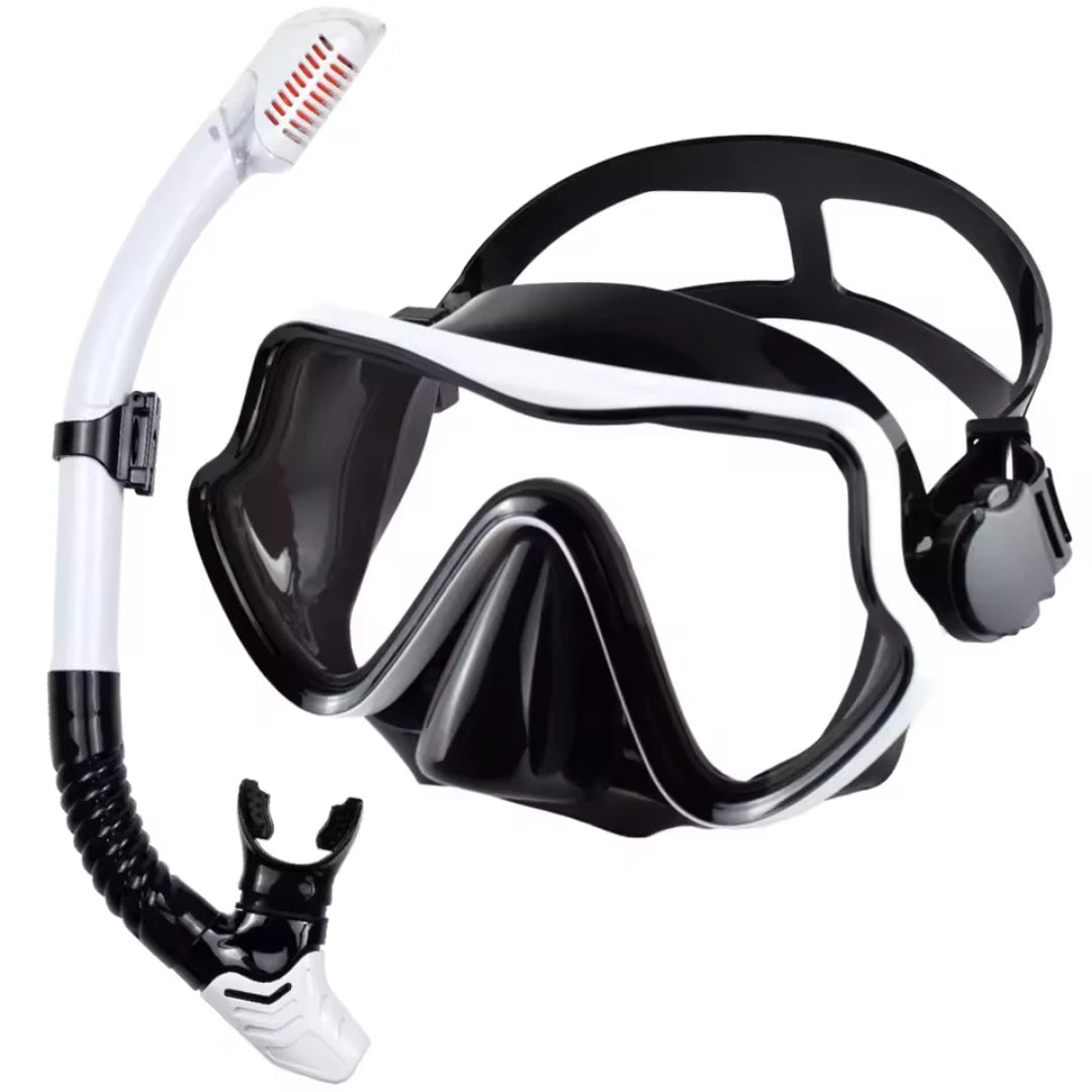 Adult Scuba Diving Mask Snorkel Set with Glass Lens