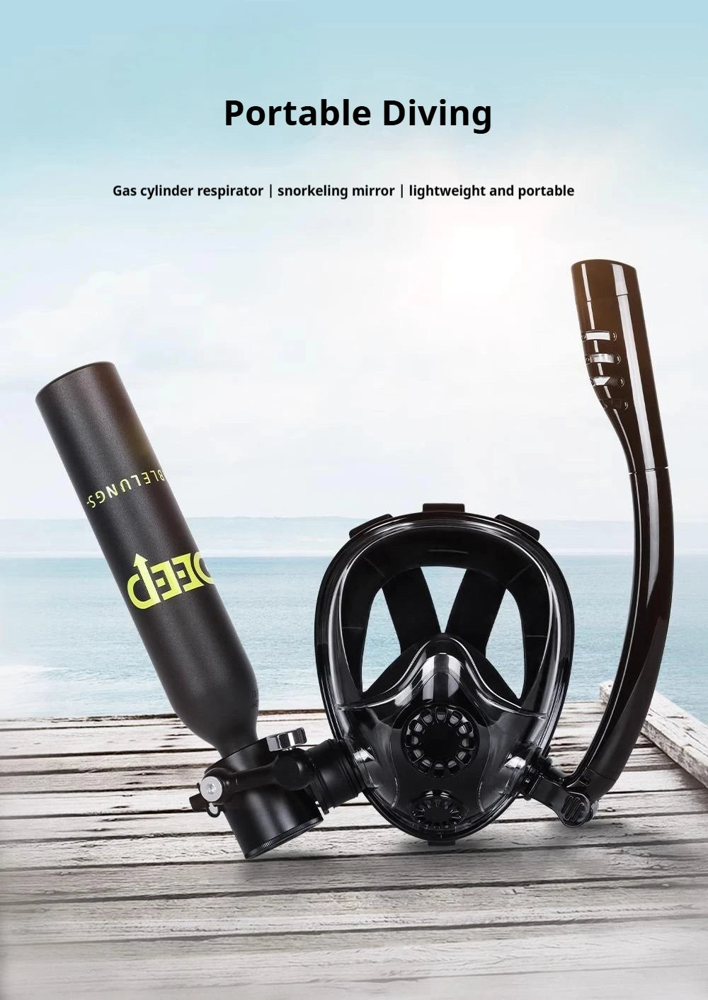 đ Mini Scuba Diving Tank with Sub Mask â Portable 0.5L Underwater Breathing Kit for the Whole Family đââïž