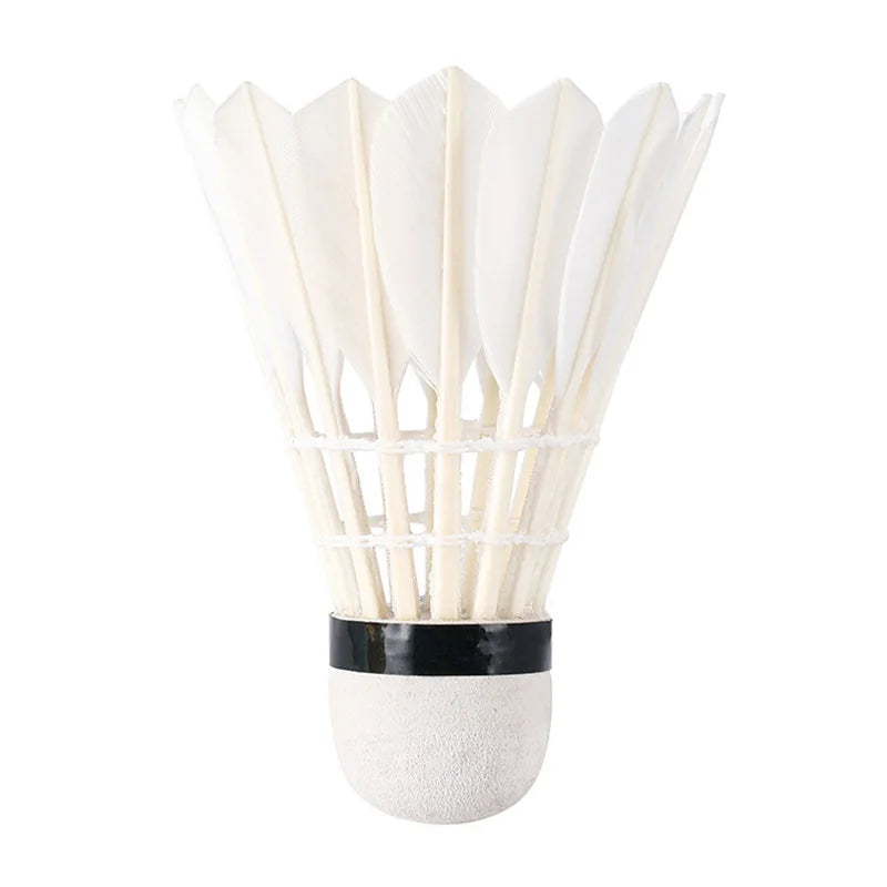 12-Pack Goose Feather Shuttlecocks for Training Play
