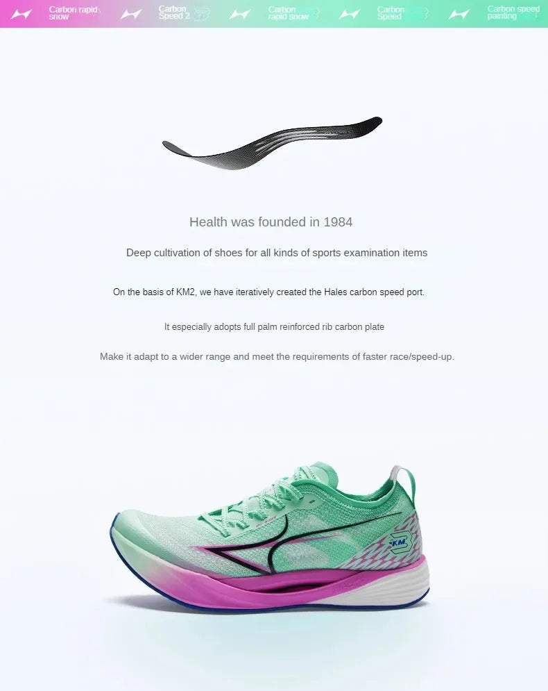 đââïž Health KM3 Full Carbon Plate Sprint Sneakers | Track & Field Competition Shoes