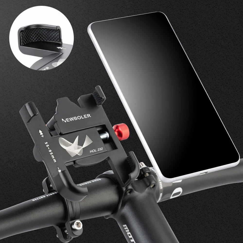 đŽââïž NEWBOLER MTB Phone Mount Stand â 360° Rotatable Aluminum Adjustable Bike Holder | Non-Slip Cycling Bracket đ±