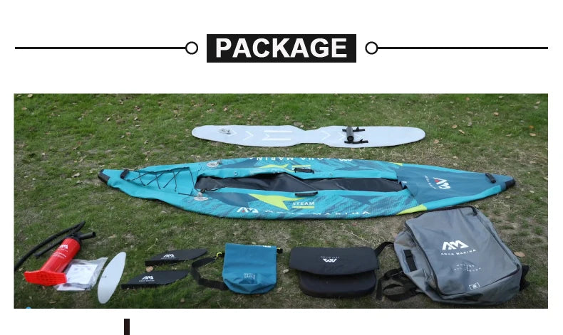 đŁââïž AQUA MARINA 1-2 Person Inflatable Boat | Sport Kayak Model STEAM | PVC Dinghy Raft with Pump & Seats