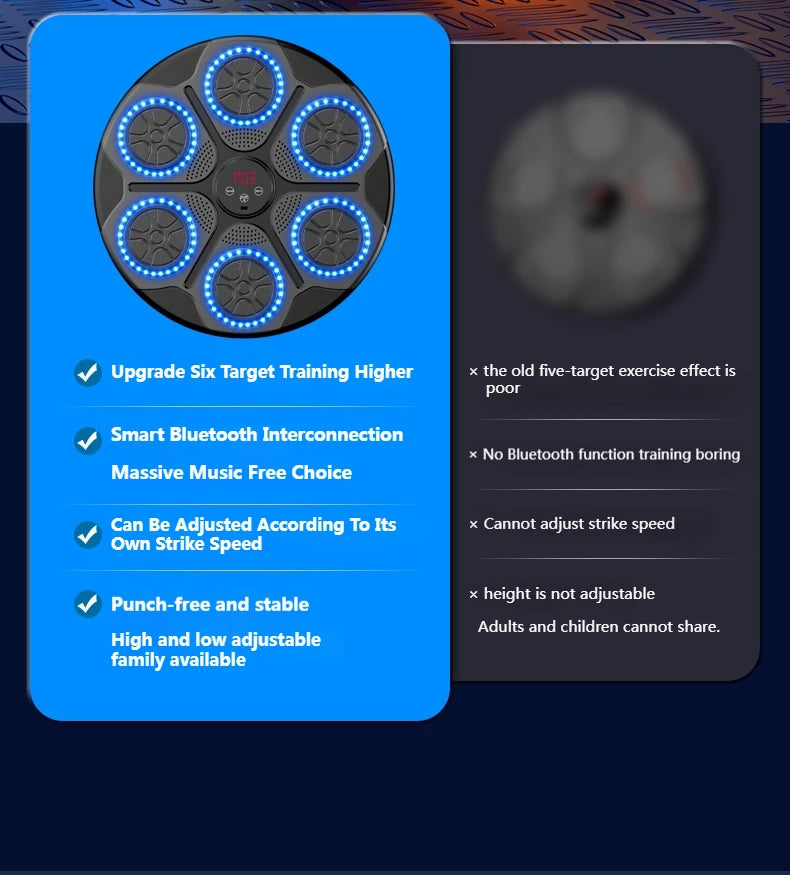 Smart Bluetooth Music Boxing Machine – Wall-Mounted Electronic Punching Trainer for Gym & Home