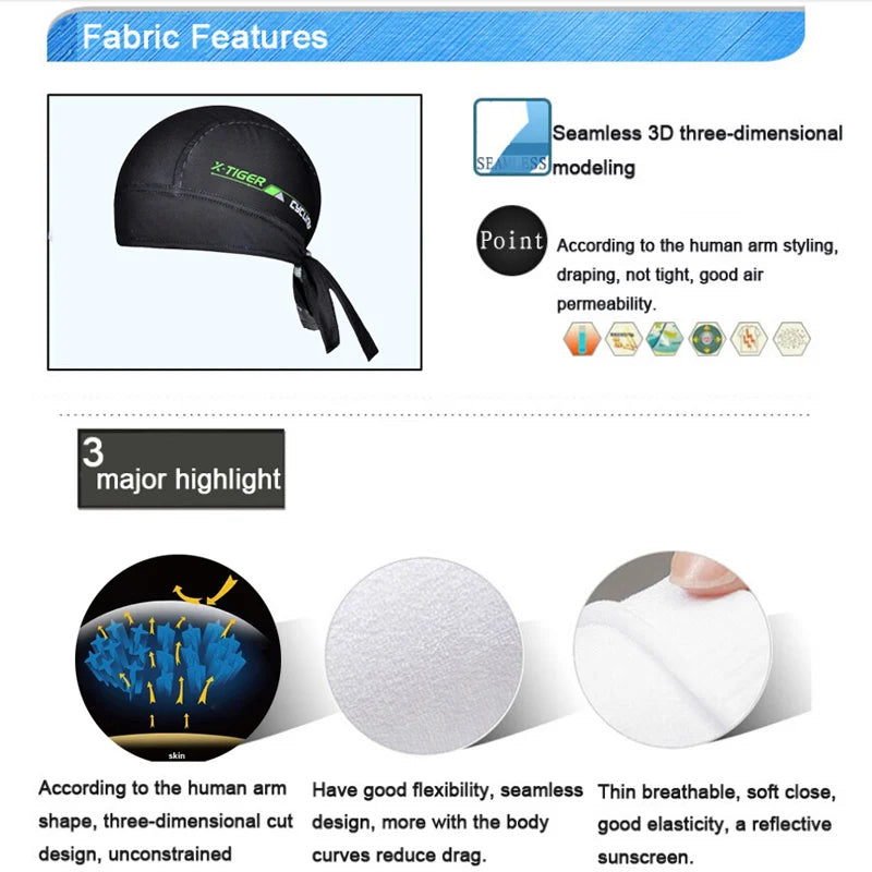 🚴♂️ X-Tiger 100% Polyester Cycling Headwear | Quick-Dry & Breathable MTB Summer Bike Cap Scarf