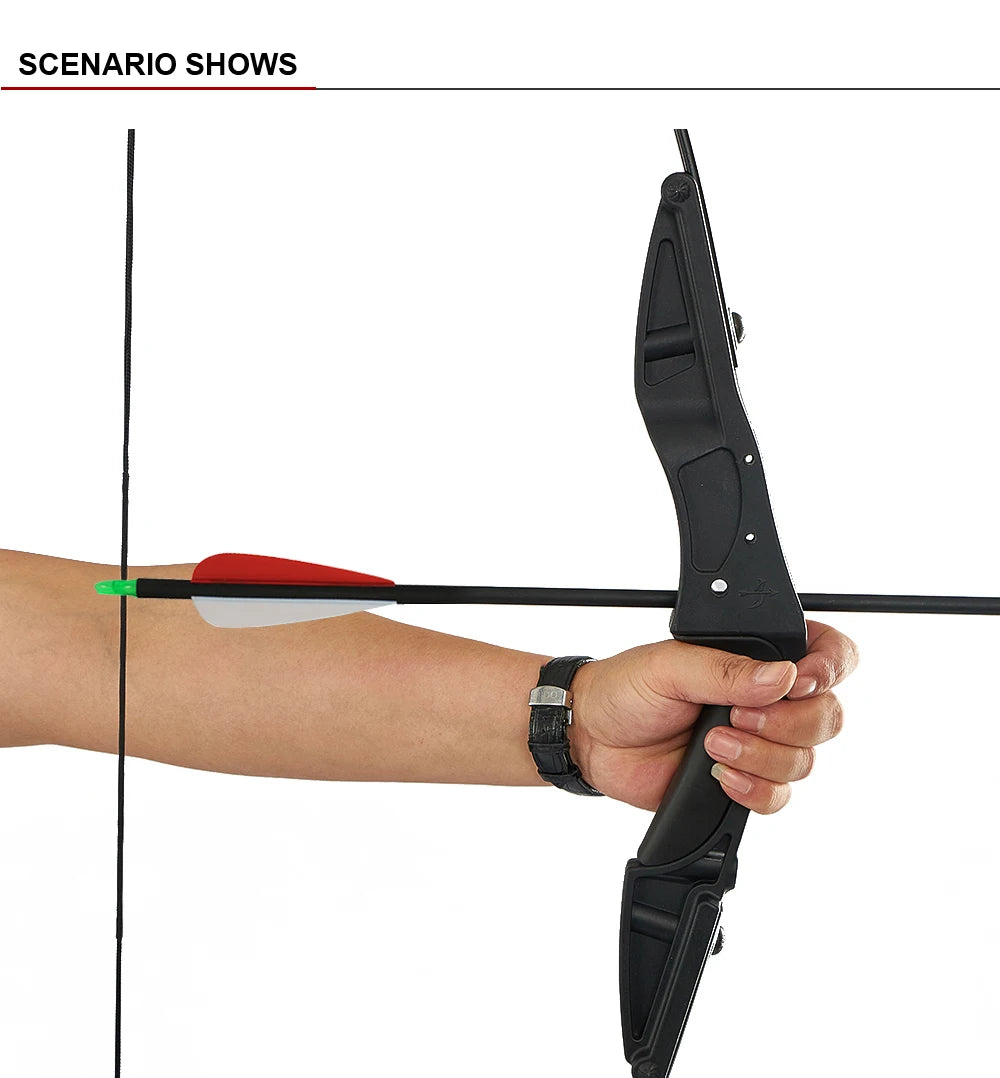đč Toparchery 20-40lbs Takedown Recurve Bow | 57" Archery Set for Hunting | Left & Right Hand Black Hunting Bow