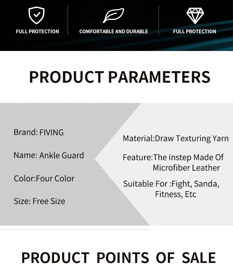 đ„ FIVING - 1 Pair MMA Boxing Shin Guards & Ankle Support | Men & Women Kickboxing, Karate, Sanda, Muay Thai Protectors