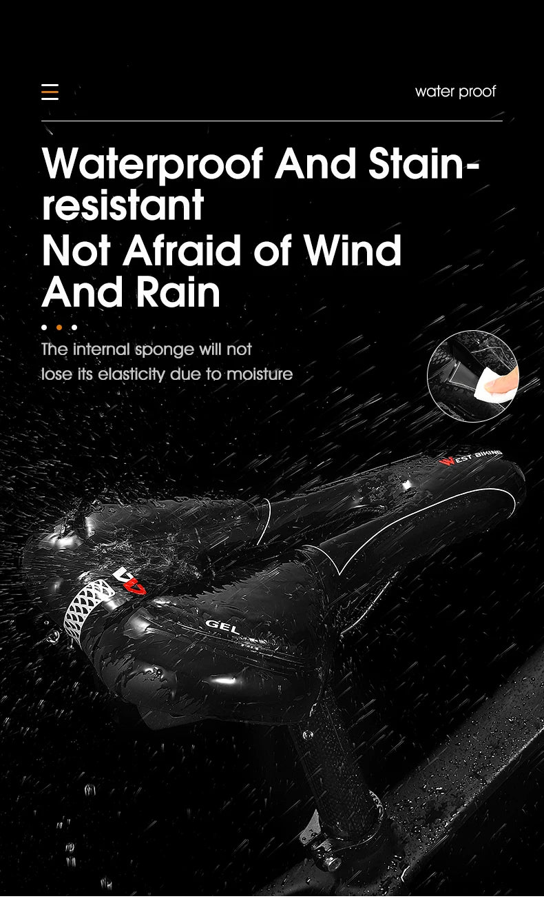 🚴♂️ WEST BIKING Gel Silicone Bicycle Saddle – Ultimate Comfort & Shock Absorption | Breathable, Hollow MTB & Road Bike Seat 🌟