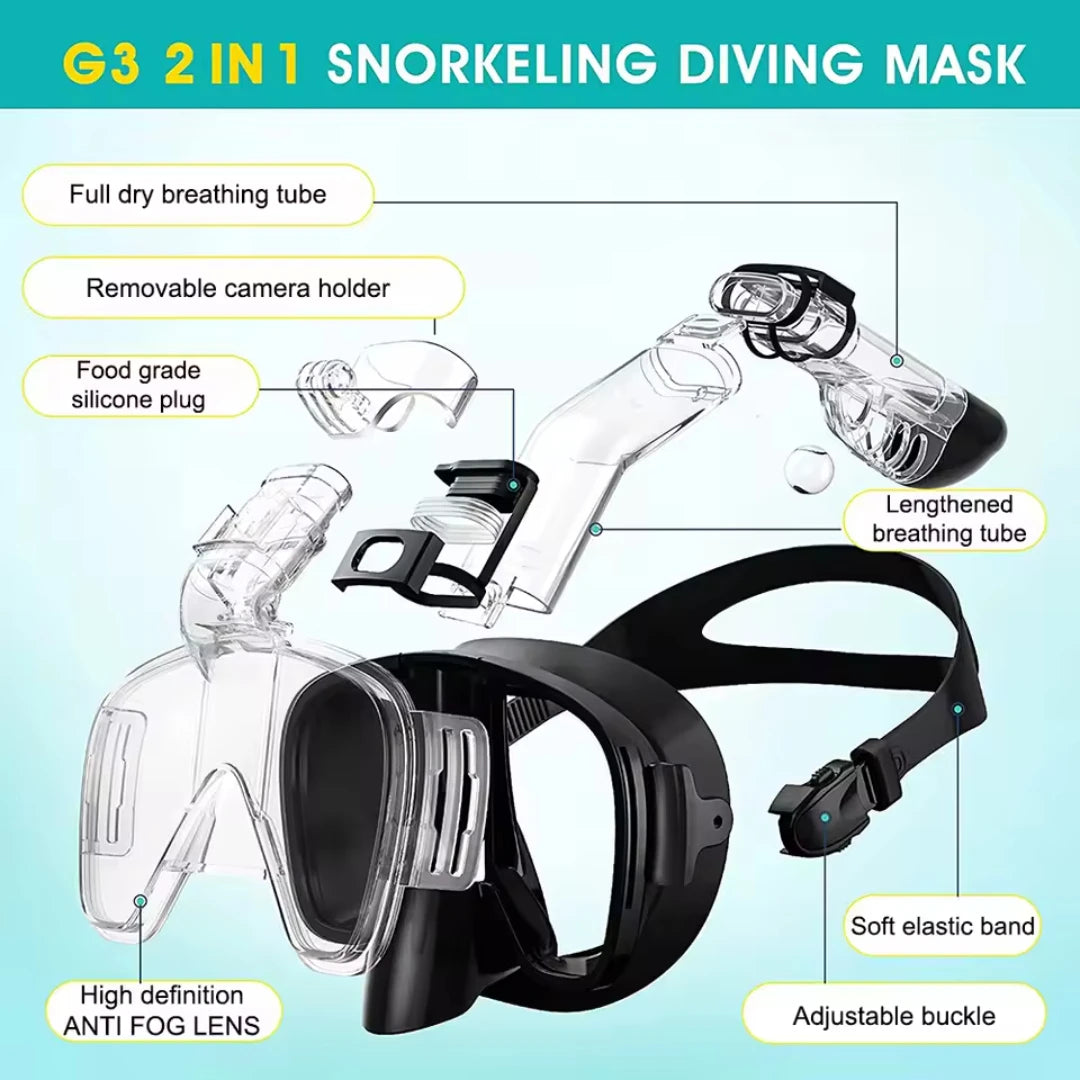 Anti-Fog Half Face Snorkeling Mask for Kids and Adults