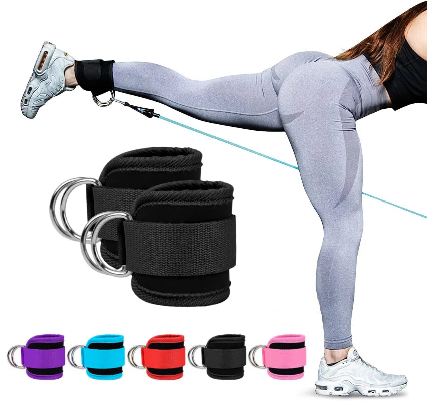 Cable Ankle Straps - Double D-Ring Ankle Cuffs for Gym Workouts đïžââïž