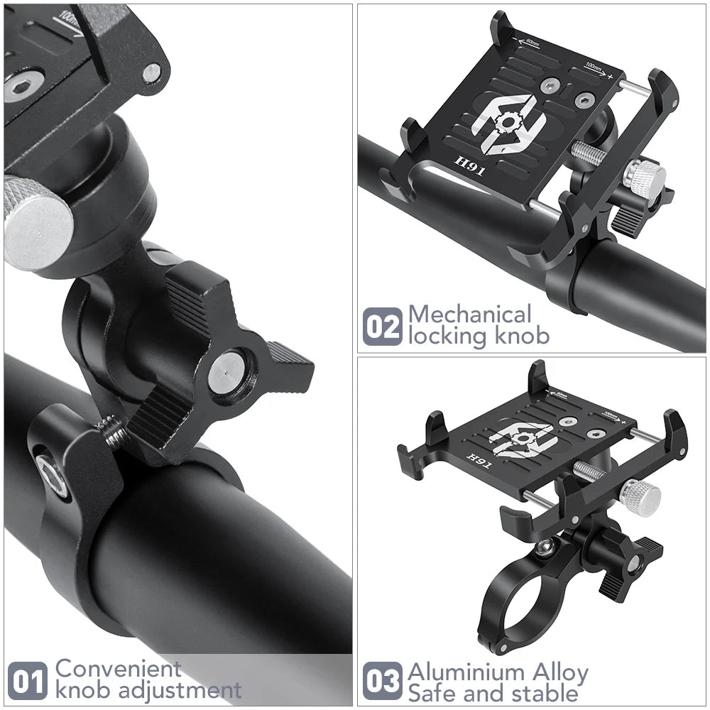 đŽââïž NEWBOLER MTB Phone Mount Stand â 360° Rotatable Aluminum Adjustable Bike Holder | Non-Slip Cycling Bracket đ±