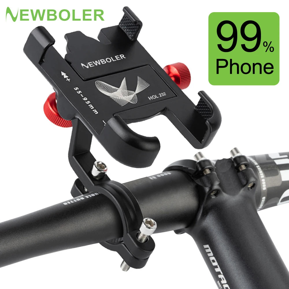 đŽââïž NEWBOLER MTB Phone Mount Stand â 360° Rotatable Aluminum Adjustable Bike Holder | Non-Slip Cycling Bracket đ±