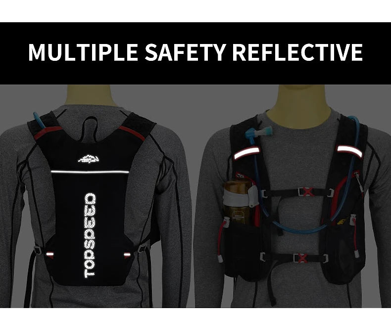 Ultra-Light 5L Trail Running Backpack | Hydration Vest for Marathon & Cycling | Includes 1.5L & 2L Water Bags 🚴♀️💧