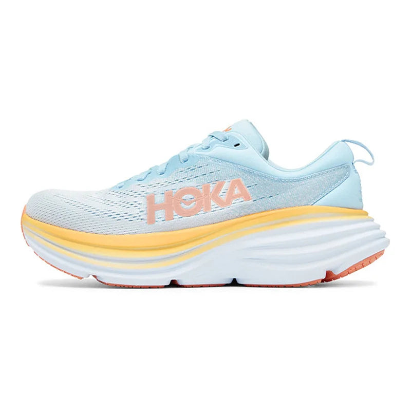 Hoka One One Sport Running Shoes Bondi 8 Breathable Road Runs Shoes Men Sport Shoes Lifestyle Outdoor Sneaker Women