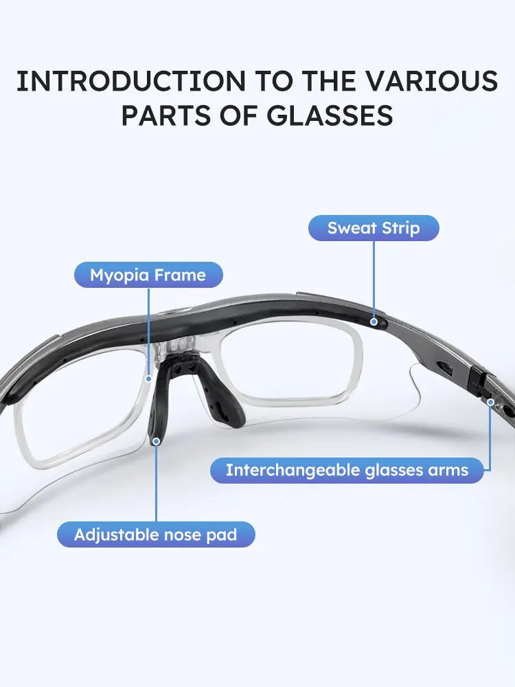 🚴♂️ Latest Cycling Sports Glasses | 5 Pcs Replaceable HD Lenses | Outdoor Polarized Goggles