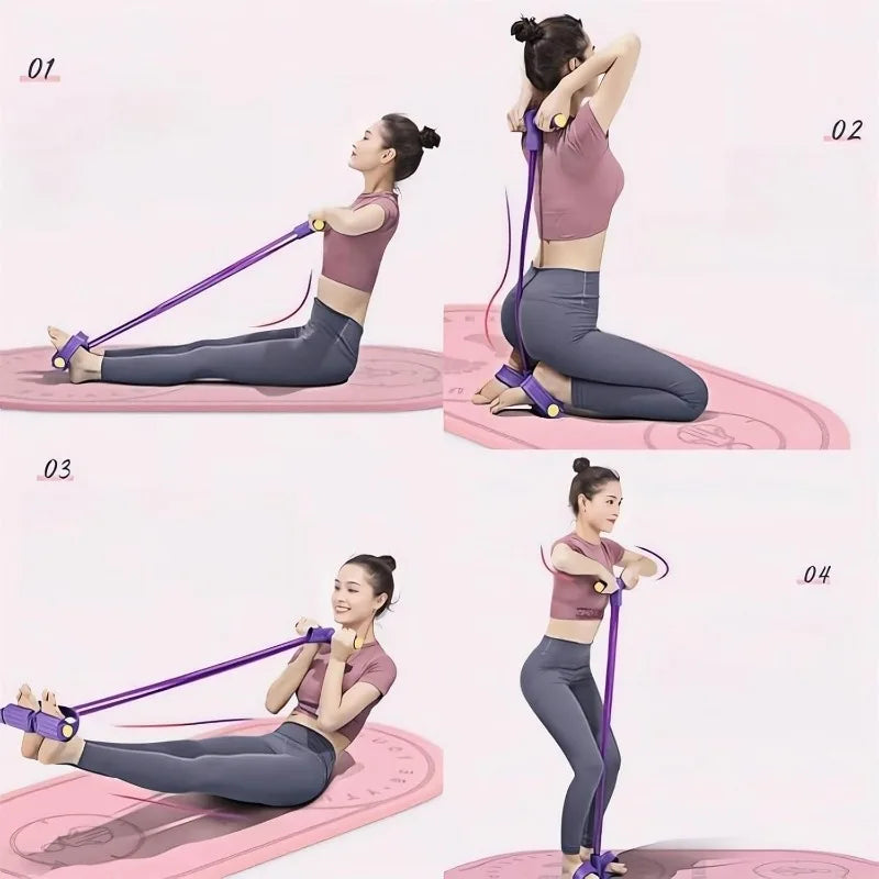 Unisex 4-Tube Resistance Bands for Full-Body Workout