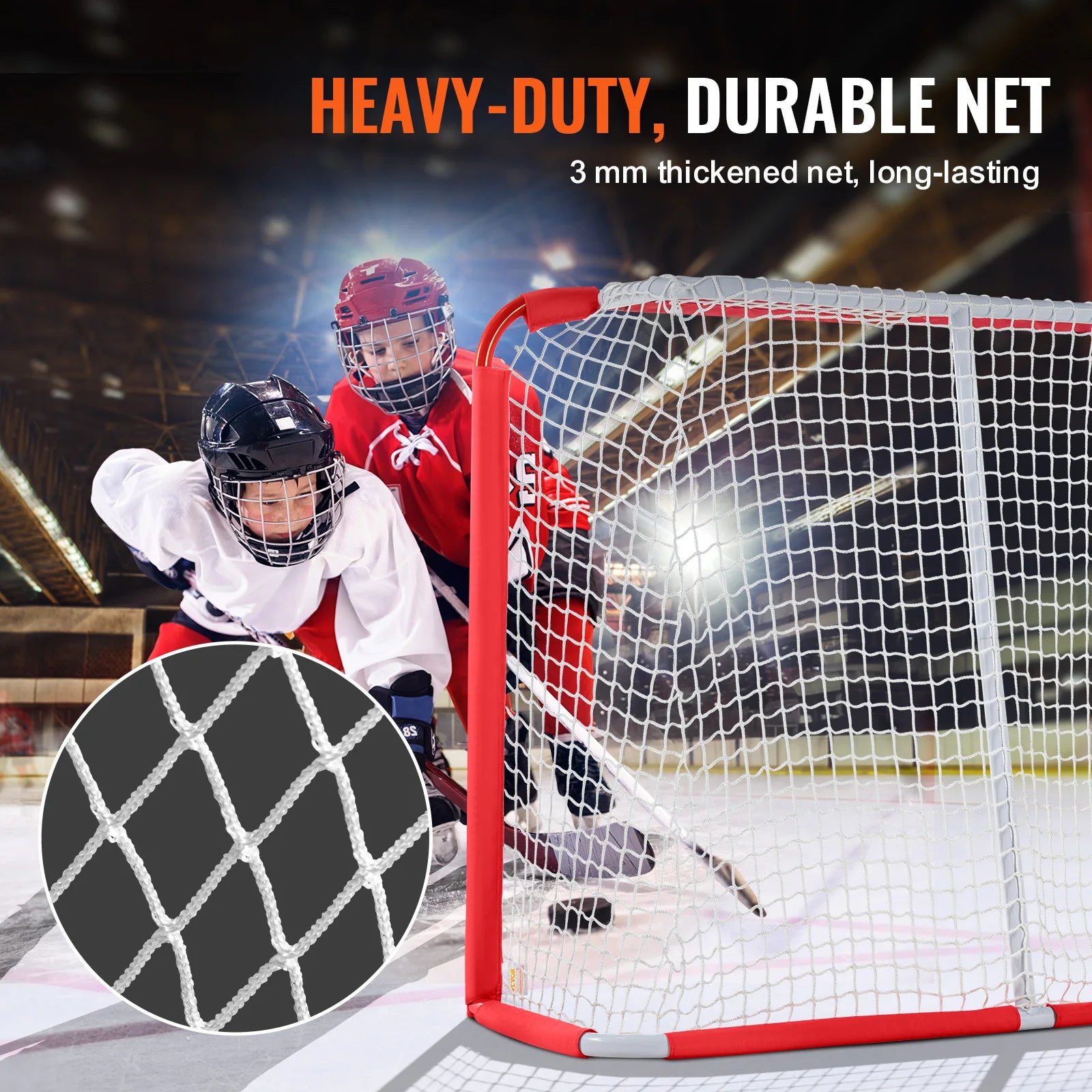 đ VEVOR Portable Steel Hockey Goal for Kids | Lightweight Street & Roller Hockey Training Net