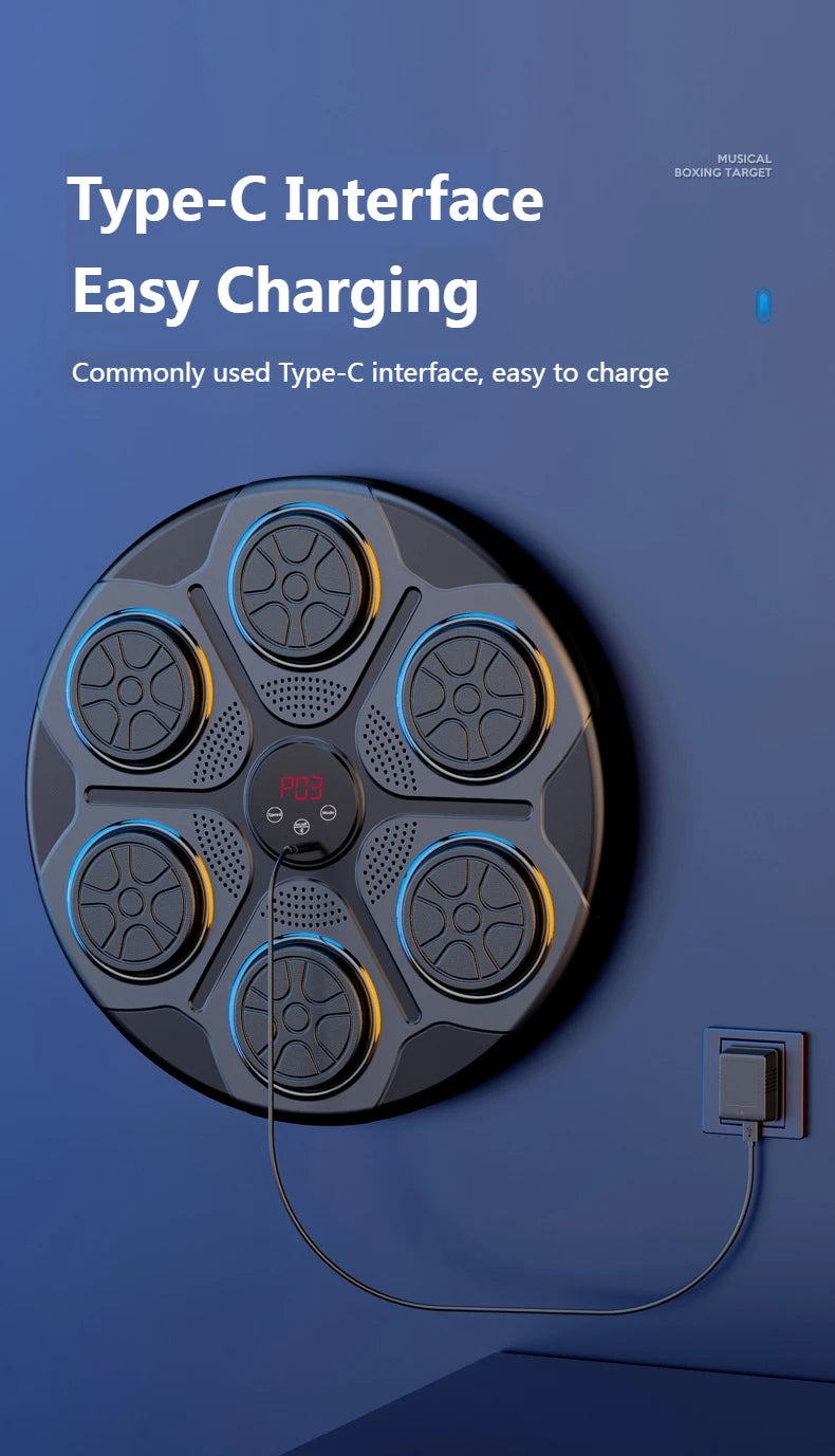 Smart Bluetooth Music Boxing Machine – Wall-Mounted Electronic Punching Trainer for Gym & Home