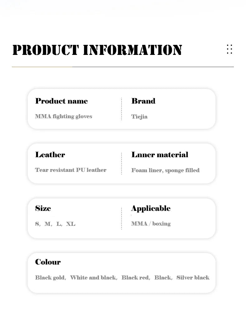 Half Finger Professional Boxing Gloves – PU Leather MMA, Karate, Muay Thai Training Gloves for Men