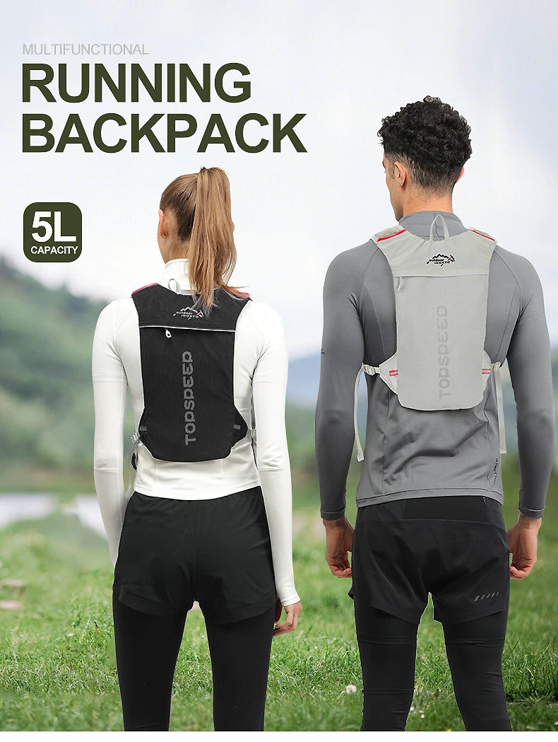 Ultra-Light 5L Trail Running Backpack | Hydration Vest for Marathon & Cycling | Includes 1.5L & 2L Water Bags 🚴♀️💧