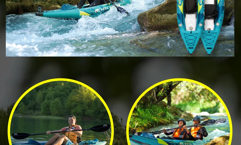 đŁââïž AQUA MARINA 1-2 Person Inflatable Boat | Sport Kayak Model STEAM | PVC Dinghy Raft with Pump & Seats