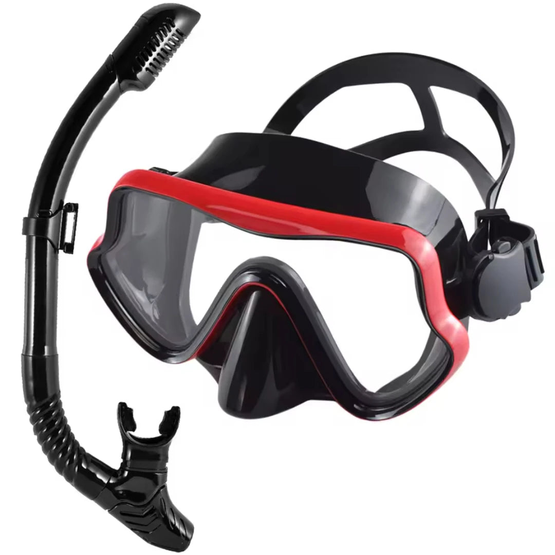 Adult Scuba Diving Mask Snorkel Set with Glass Lens
