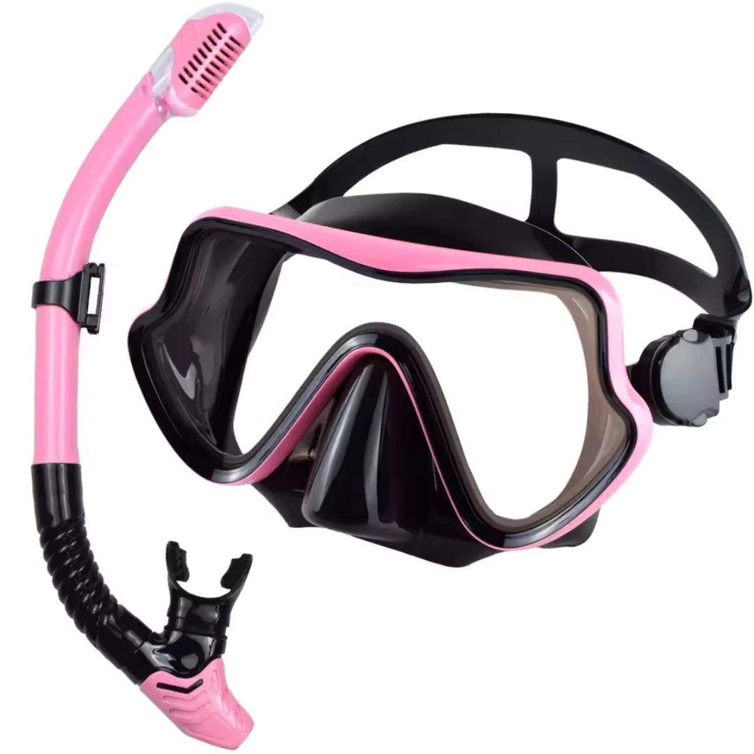 Adult Scuba Diving Mask Snorkel Set with Glass Lens